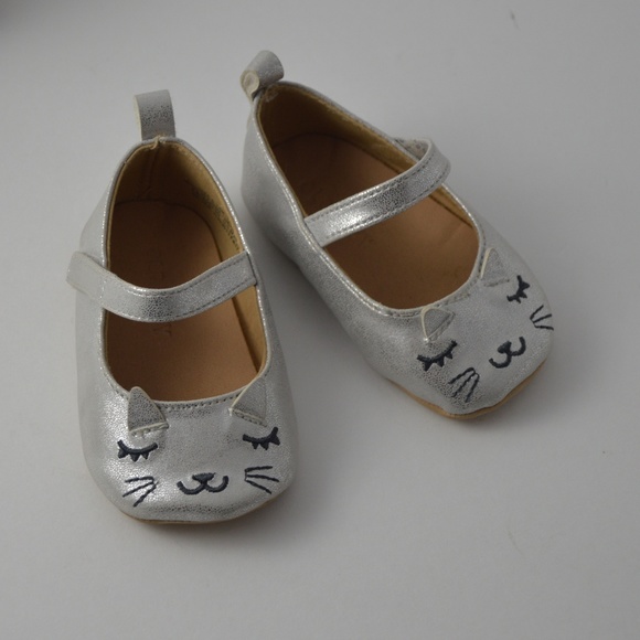 Old Navy Other - Old Navy Metallic Silver Kitty Cat Slip On Shoes